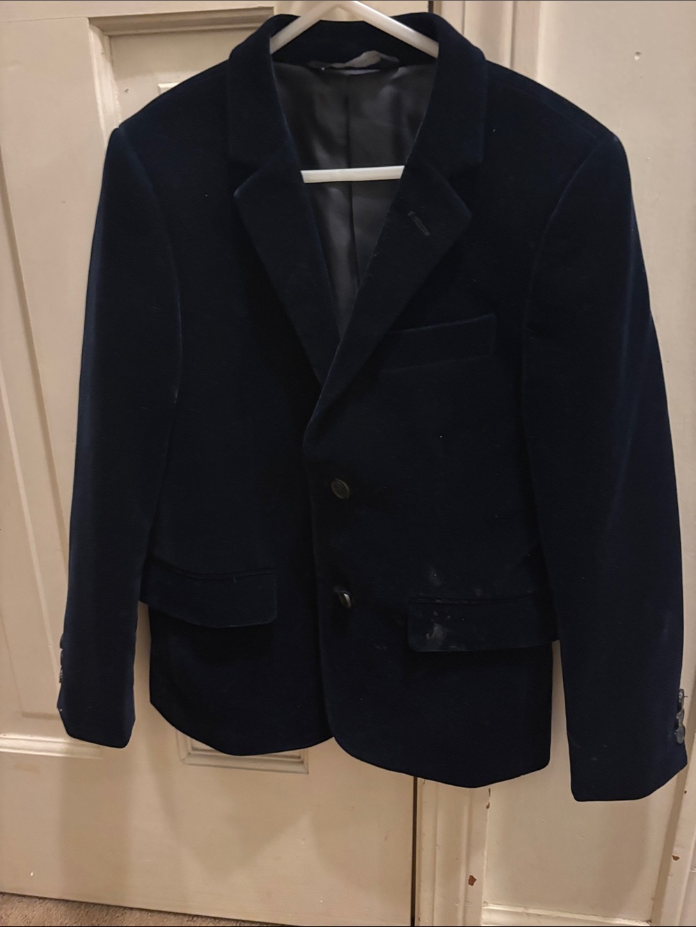 Complete Boys Outfit - featuring Velvet blue jacket and charcoal Dress Pants - Picture 9 of 12